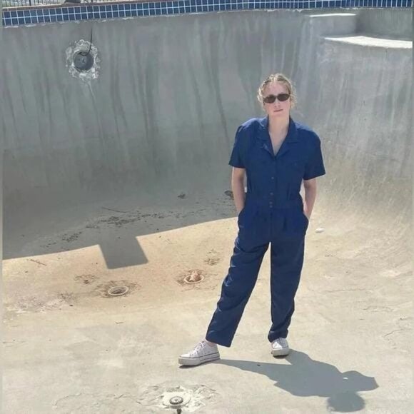 Vintage 1980s–90s Navy Blue Jumpsuit Romper – Laura & Jayme Elastic‑Waist One‑Pi - Picture 4 of 8